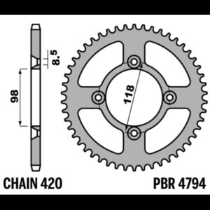 214-R-4794TA PBR Alloy Rear Sprocket
