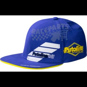 PUTOLINE Flat Brim Race Cap-Blue/Yellow