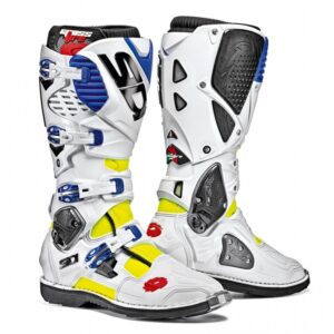 SIDI Crossfire 3 TA MX Boot-White/Blue/Yellow Fluo